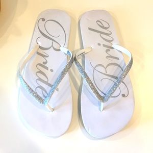 Sparkly strap Bride Flip Flops